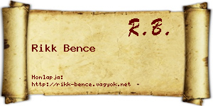 Rikk Bence névjegykártya